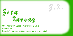 zita karsay business card